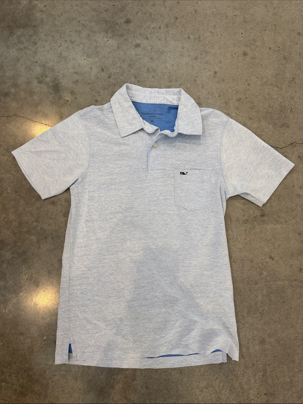 Vineyard Vines Classic Fit Polo – Size XS – Light Blue Heather